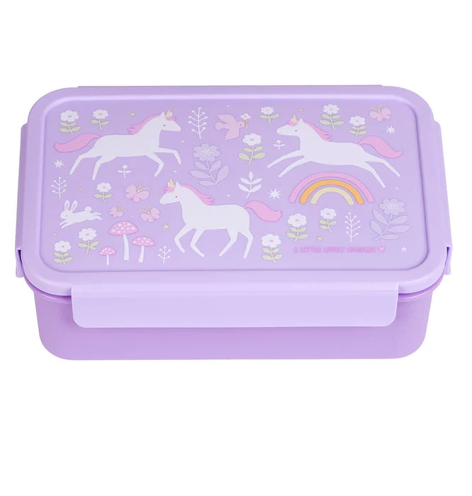 A Little Lovely Company Back to school set - Drinkfles RVS/Snackdozen/Bentobox - Unicorn Dreams