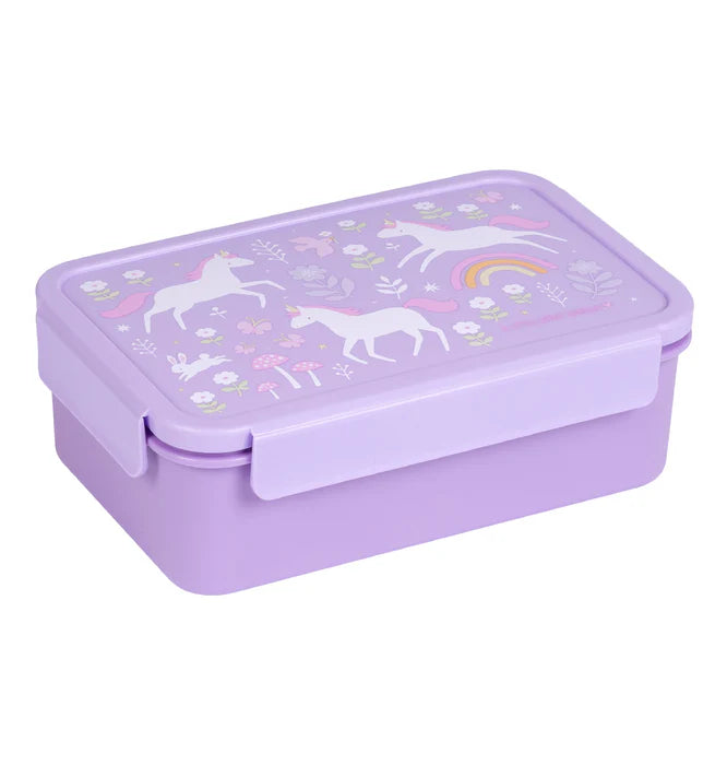 A Little Lovely Company Back to school set - Drinkfles XL RVS/Bentobox - Unicorn Dreams