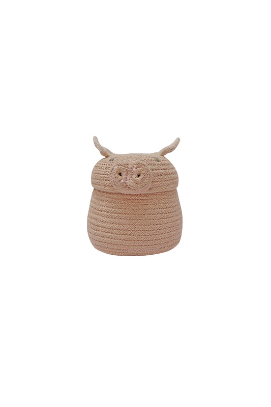 Lorena Canals Mini Panier de Rangement Peggy le Cochon - 15x17x17cm 