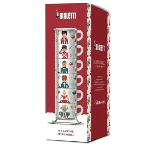 Cosy & Trendy Christmas Bialetti Nussknacker-Espressotassen – Set mit 6 Stück – 90 ml