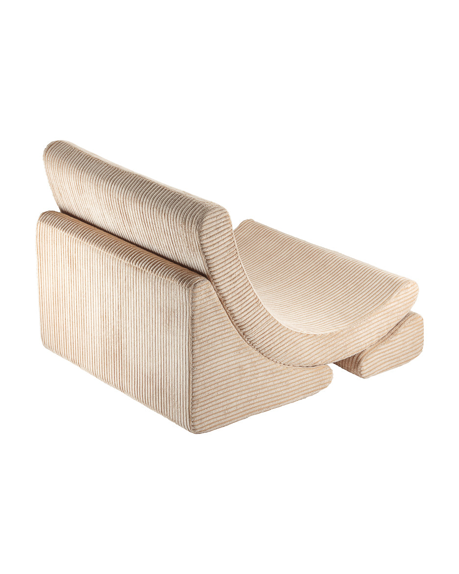 Wigiwama Corduroy Moon Chair / Fauteuil - 80x65x55cm - Brown Sugar