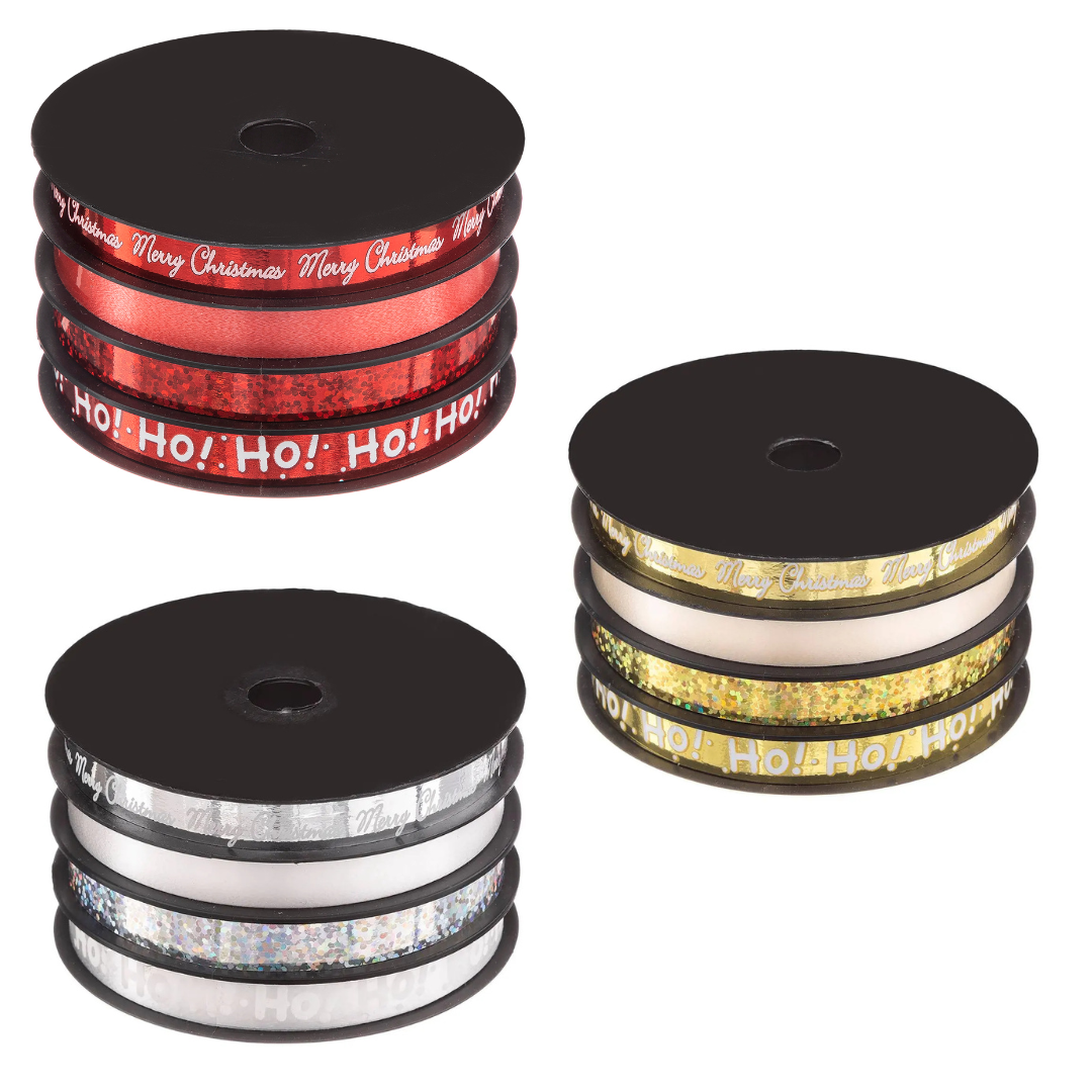 Set d'emballage de Noël Bambini X-mas - 4 rouleaux 200 x 70 cm - 4 rubans Papier cadeau - 2 Etiquettes cadeaux 2 x 8 pièces