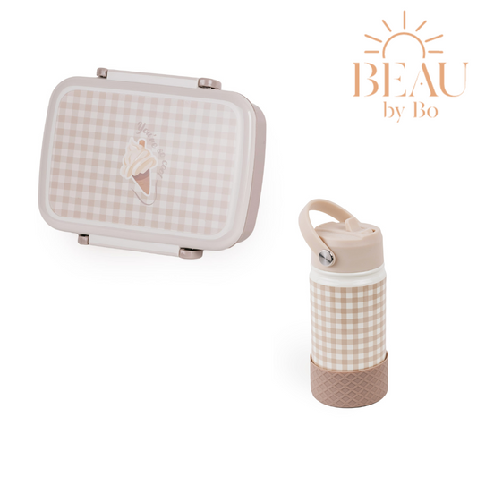 Beau by Bo MrS Ertha Bentobox + Drinking bottle - Soft Squares