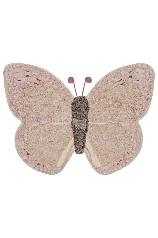 Lorena Canals Wasbaar katoen vloerkleed - Animals Butterfly - 90x120cm