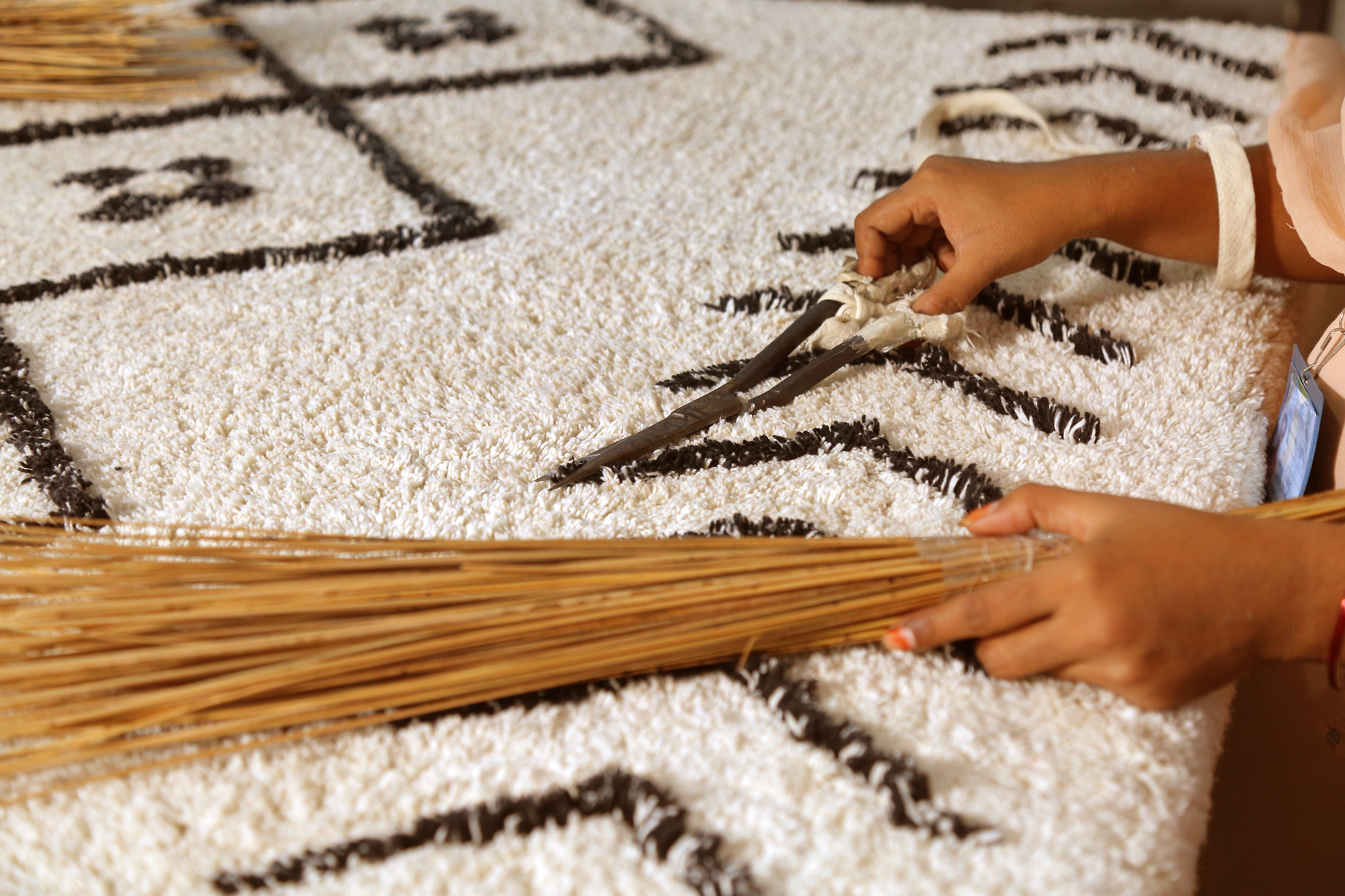 Lorena Canals Tapis d'alimentation en coton lavable - Bereber Rhombs L - 170x240cm