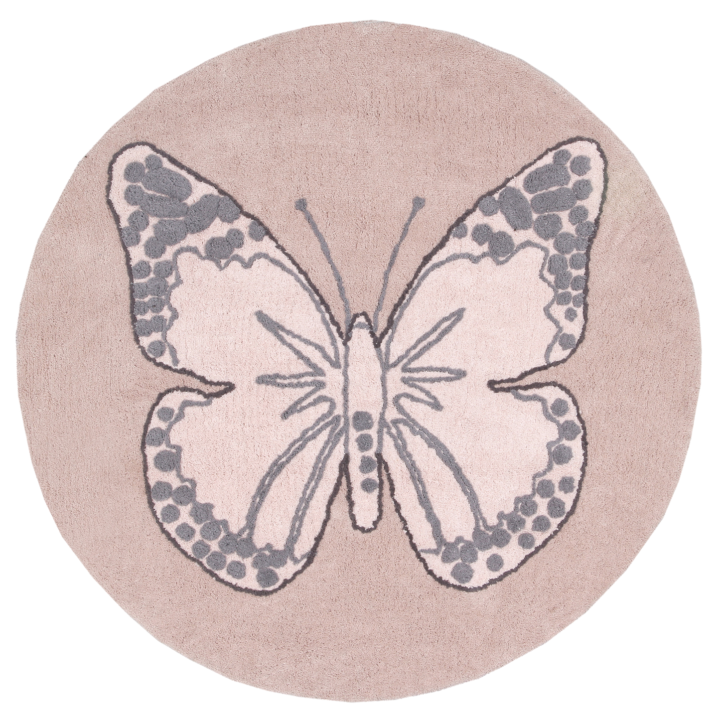 Lorena Canals Washable cotton rug - Butterfly Vintage Nude - Ø160cm