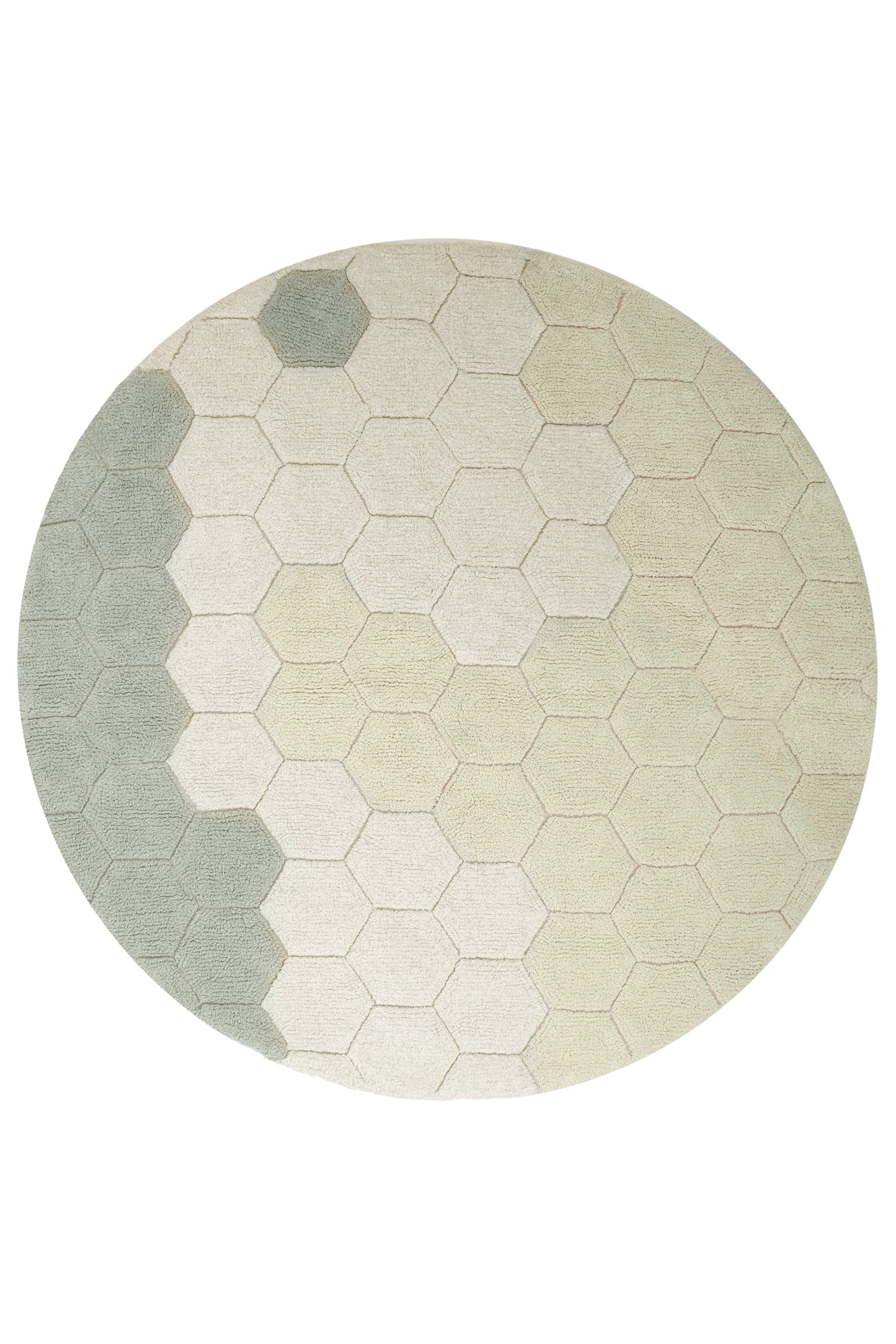 Lorena Canals Washable cotton rug - Planet Bee - Honeycomb Blue Sage - Ø140cm