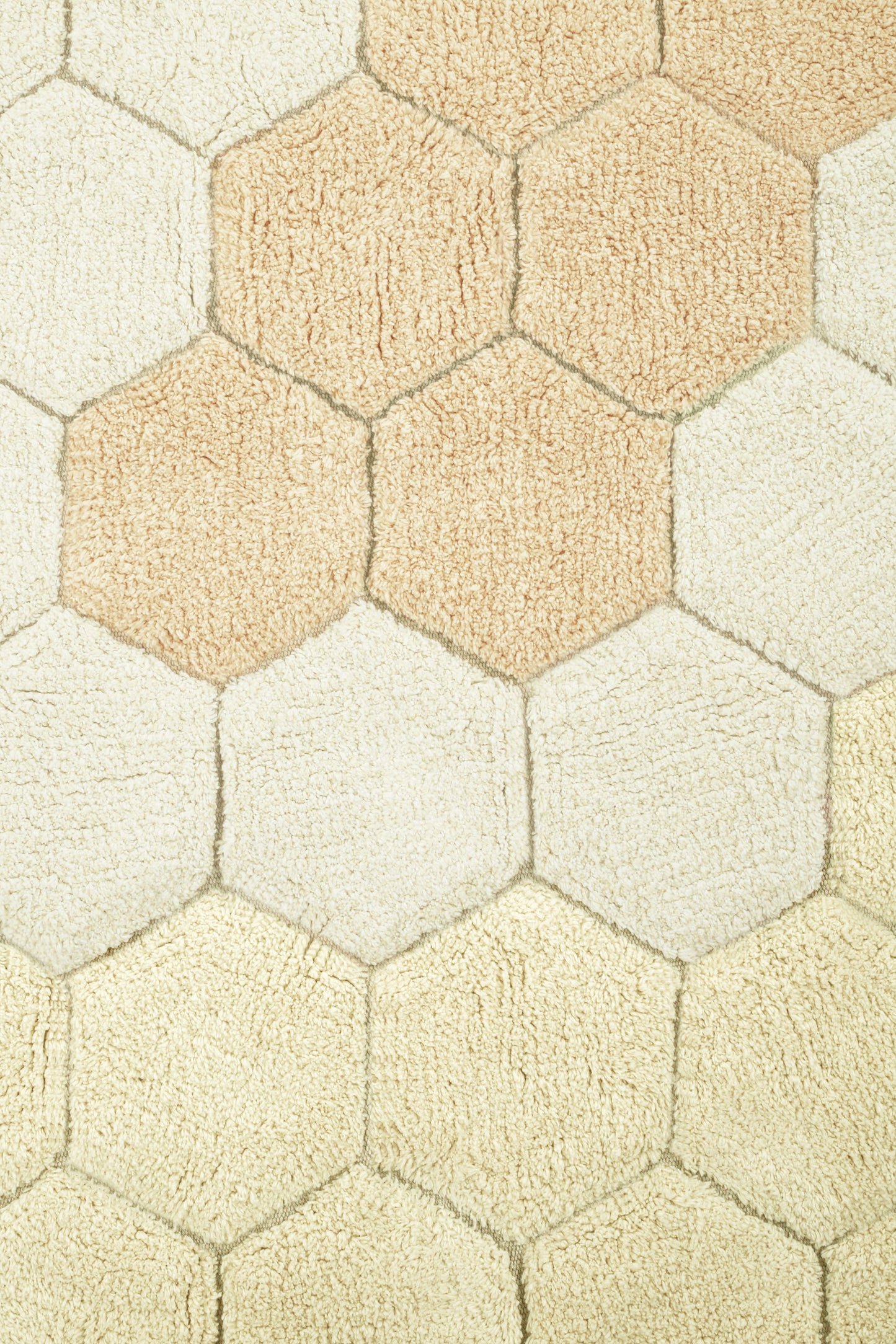 Lorena Canals Wasbaar katoen vloerkleed - Planet Bee - Honeycomb Golden - Ø140cm