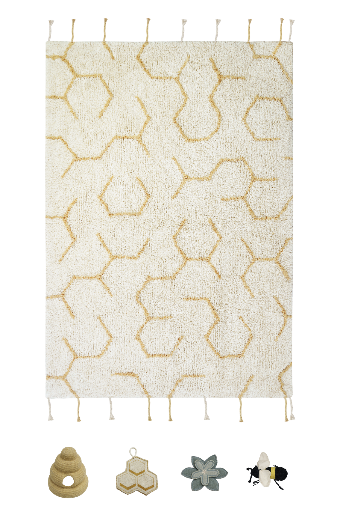 Lorena Canals Washable cotton rug - Planet Bee - Pollination - 90x130cm