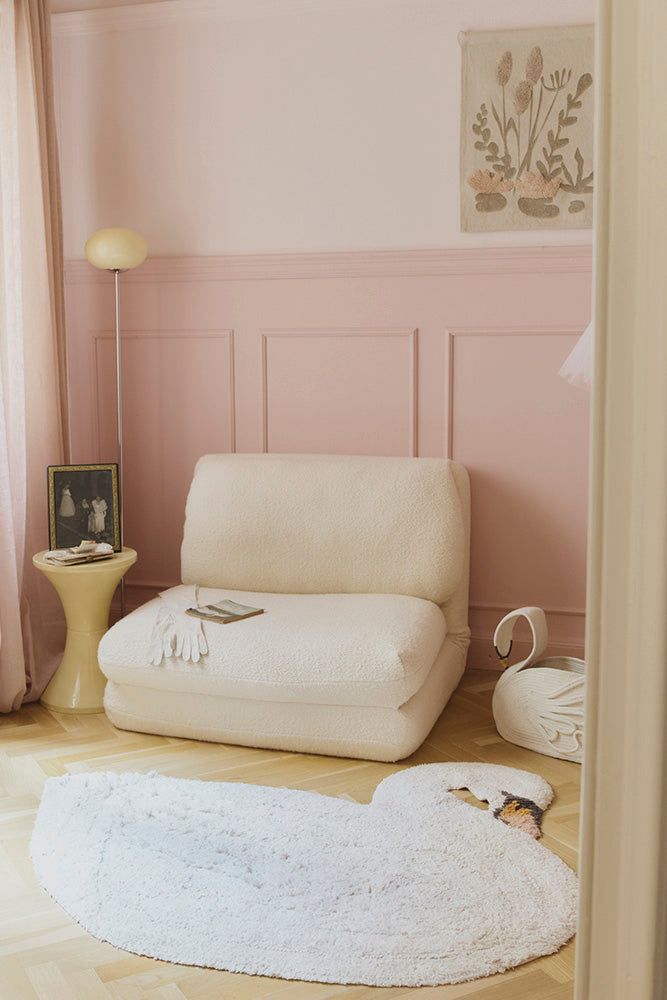 Lorena Canals Wasbaar katoen vloerkleed - Swan - 120x100cm