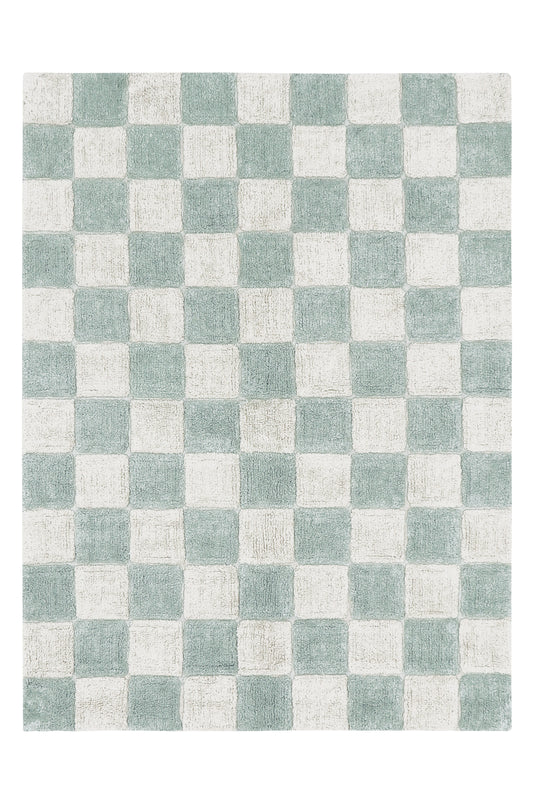 Lorena Canals Wasbaar katoen vloerkleed - Tiles Blue Sage - 120x160cm