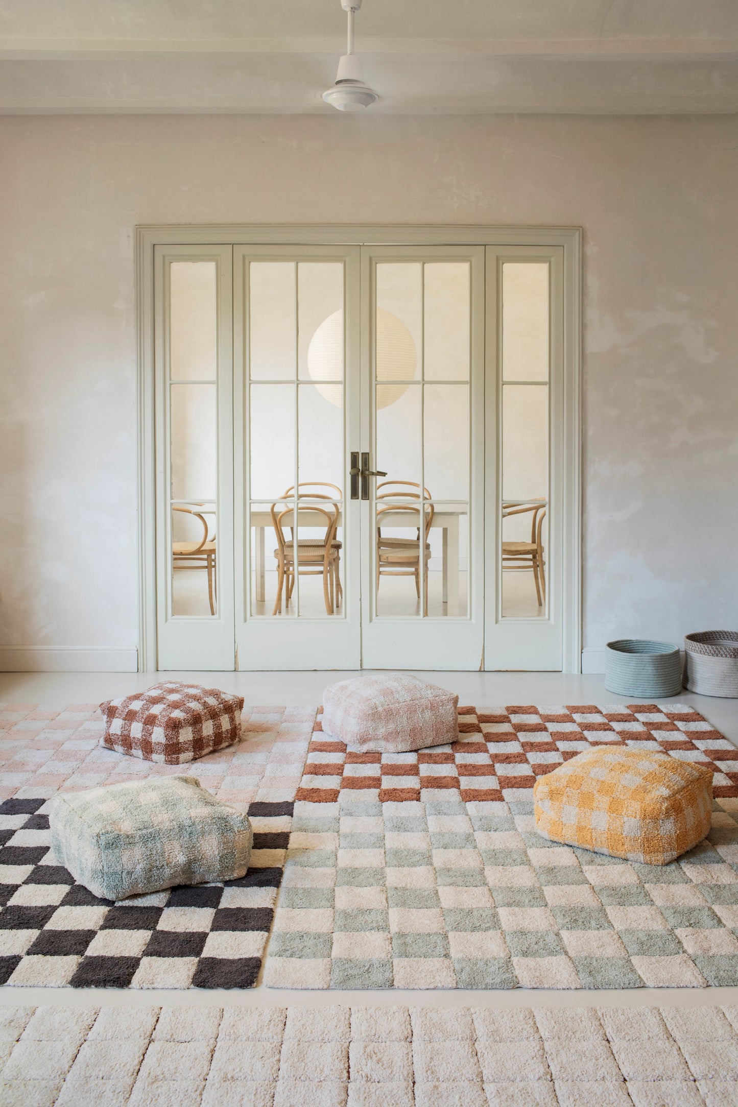 Lorena Canals Washable cotton rug - Tiles Dark Gray - 120x160cm