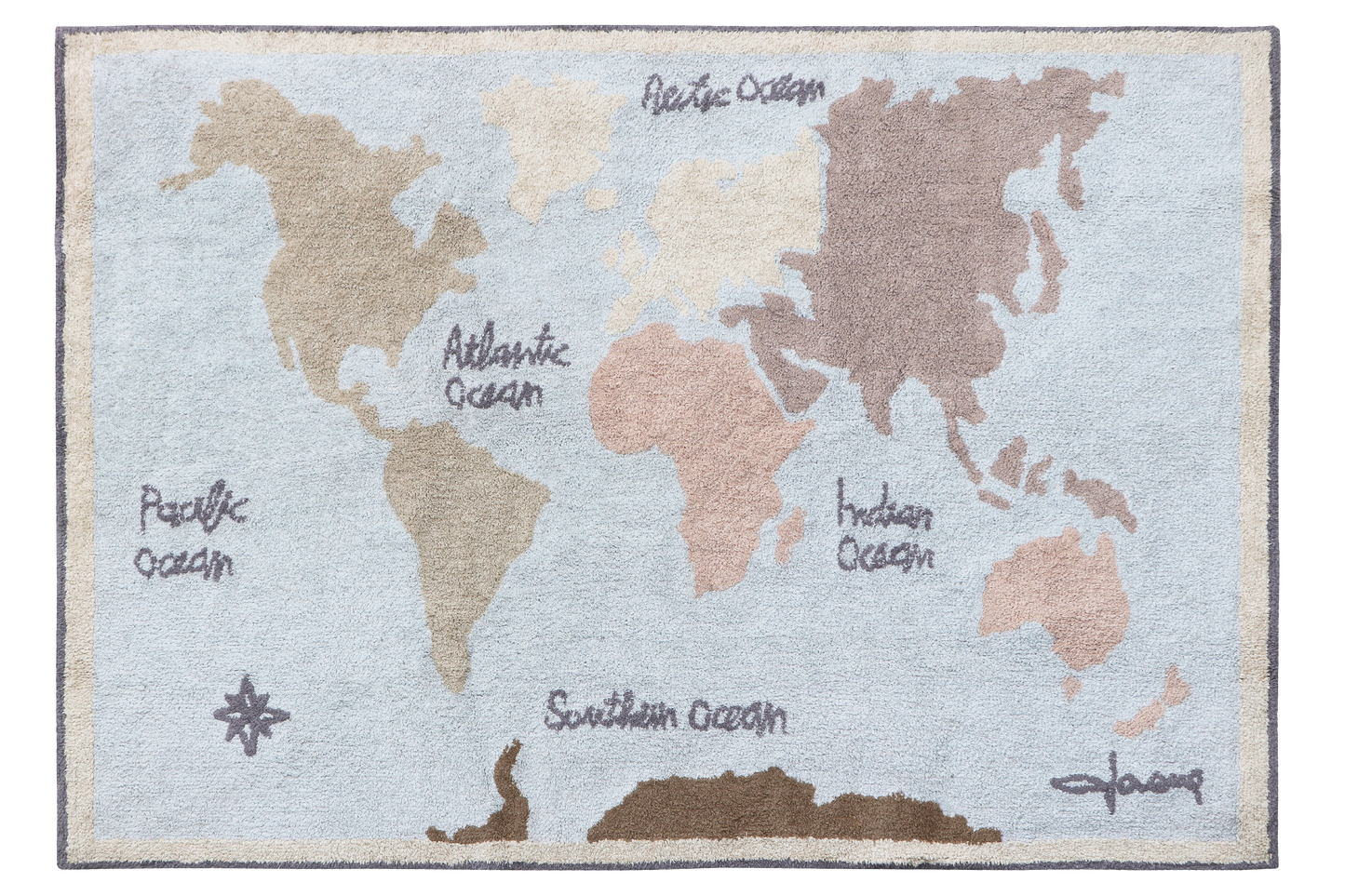 Lorena Canals Washable cotton rug - Vintage Map - 140x200cm