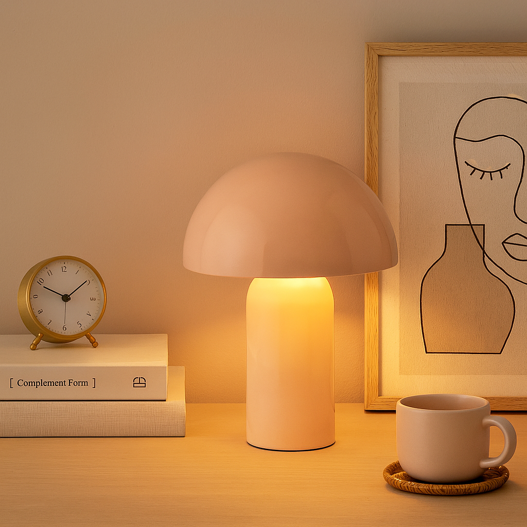 Atmosphera Lito Tafellamp/Paddenstoellamp - Ø20xH25cm - Roze