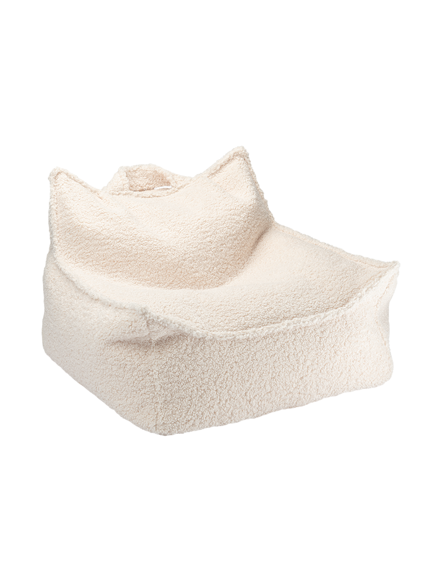 Wigiwama Teddy Beanbag Chair / Zitzak - 80x70x50cm - Cream White