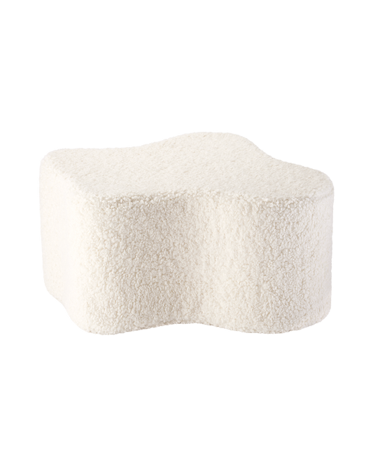 Wigiwama Teddy Cloud Pouf / Pouf - Ø40x25cm - Blanc Crème