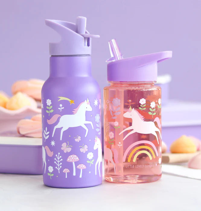 A Little Lovely Company Back to school set - Drinkfles RVS/Snackdozen/Bentobox - Unicorn Dreams