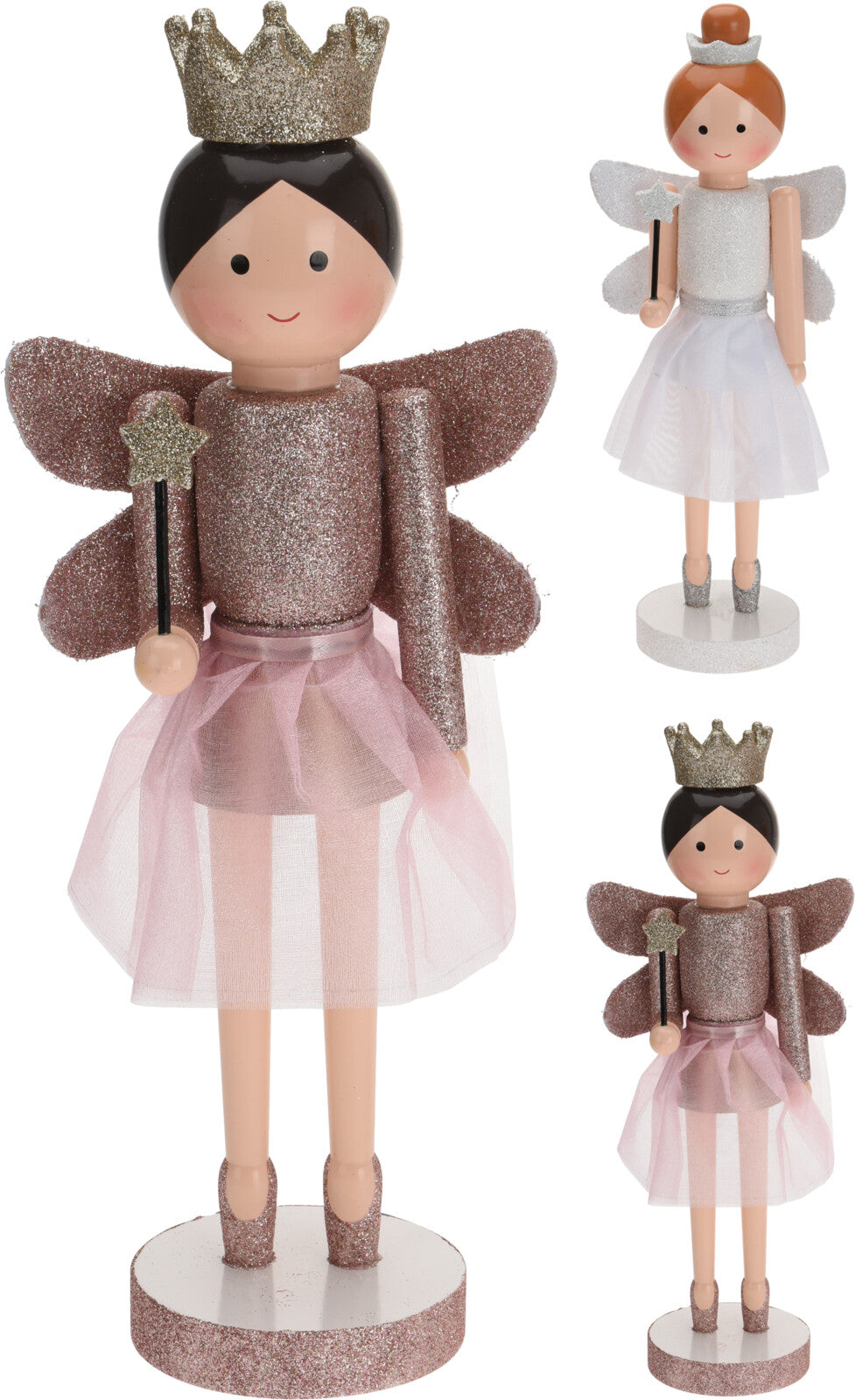 Christmas angel Standing white / pink - 36cm - 2 Designs