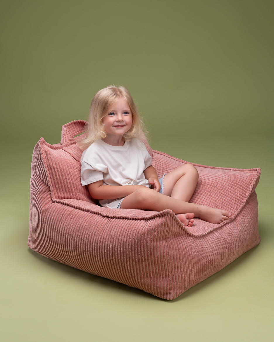 Wigiwama Corduroy Beanbag Chair / Zitzak - 80x70x50cm - Pink Mousse