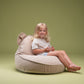 Wigiwama Velvet Bear Beanbag Chair / Zitzak - Ø60x42cm - Dusty Beige