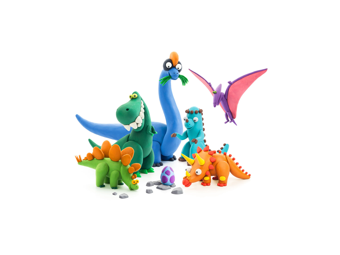 Hey Clay Dino's 15 pots - Dry clay - Via app - Suitable from 3 years - Multi