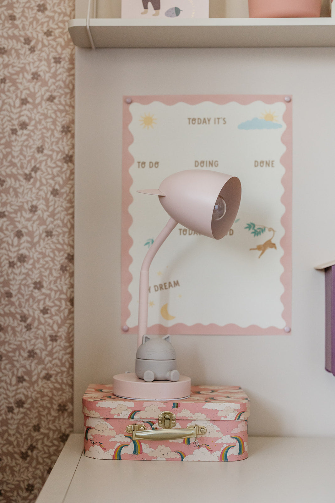 Bureaulamp met oortjes - Roze