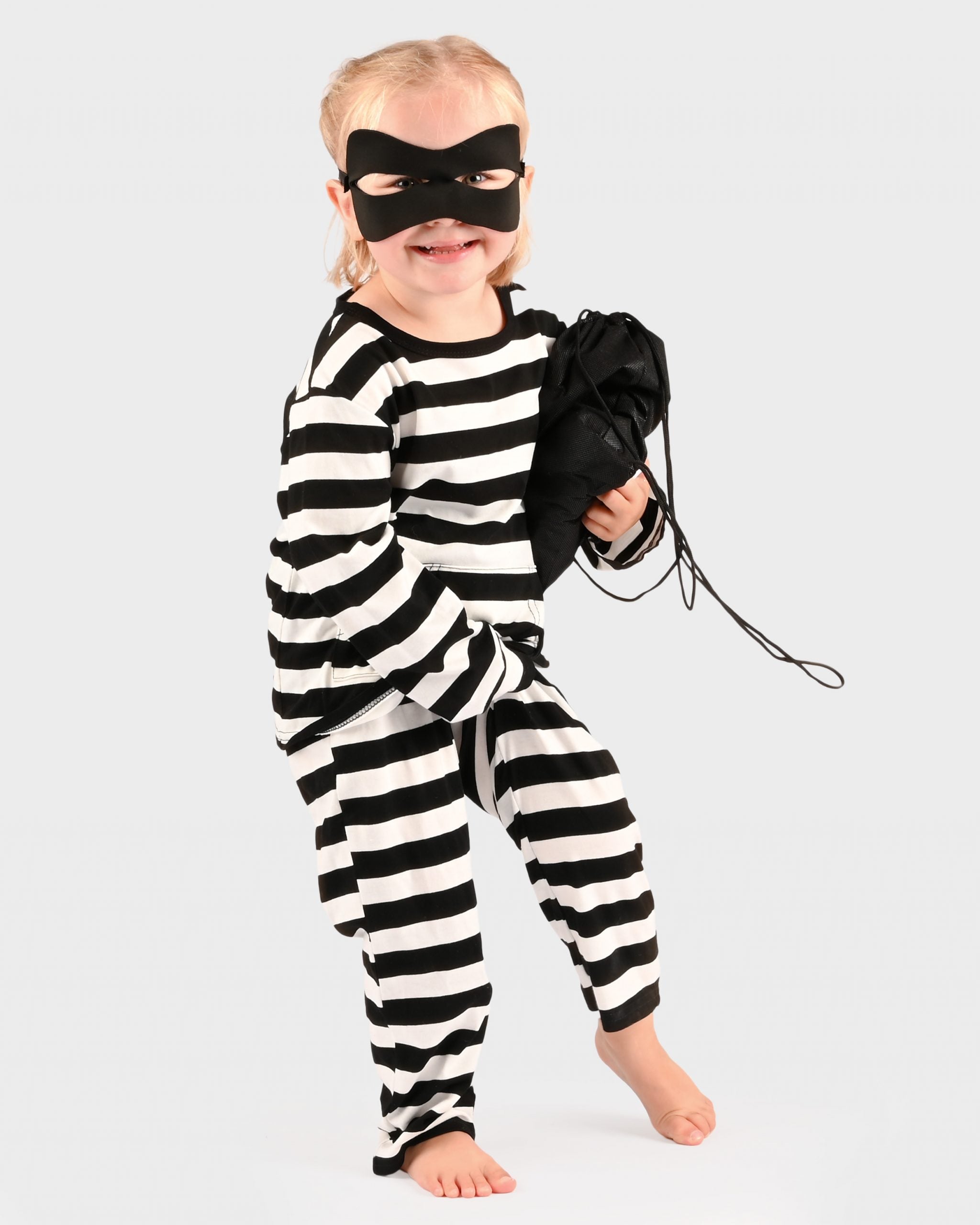 Den Goda Fen Verkleedkledij Boef Kostuum met masker en geldtas - 110-116cm - 4-6 jaar