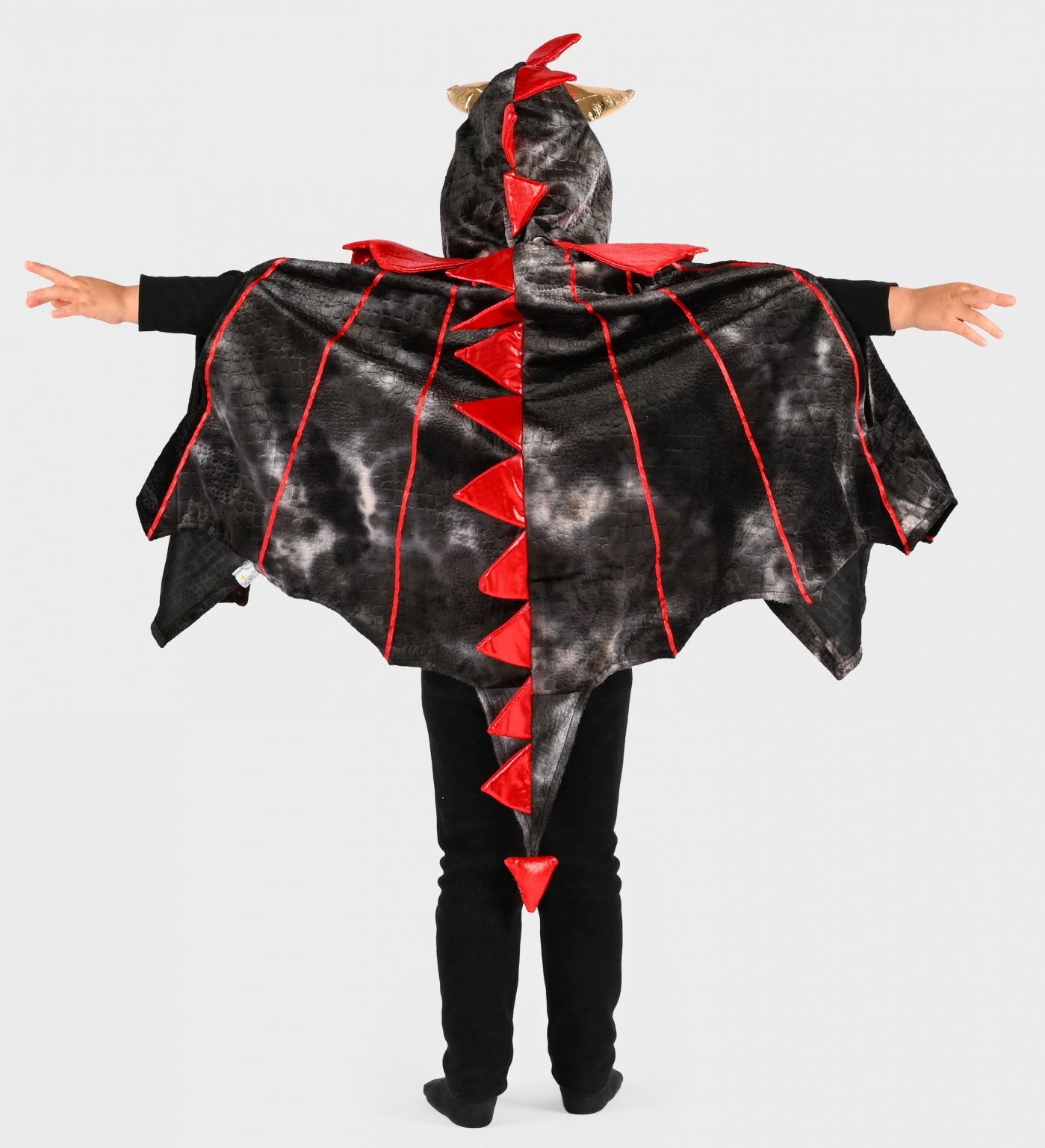 Den Goda Fen Verkleedkledij Black Dragon Cape - 98-128cm - 2-8 jaar