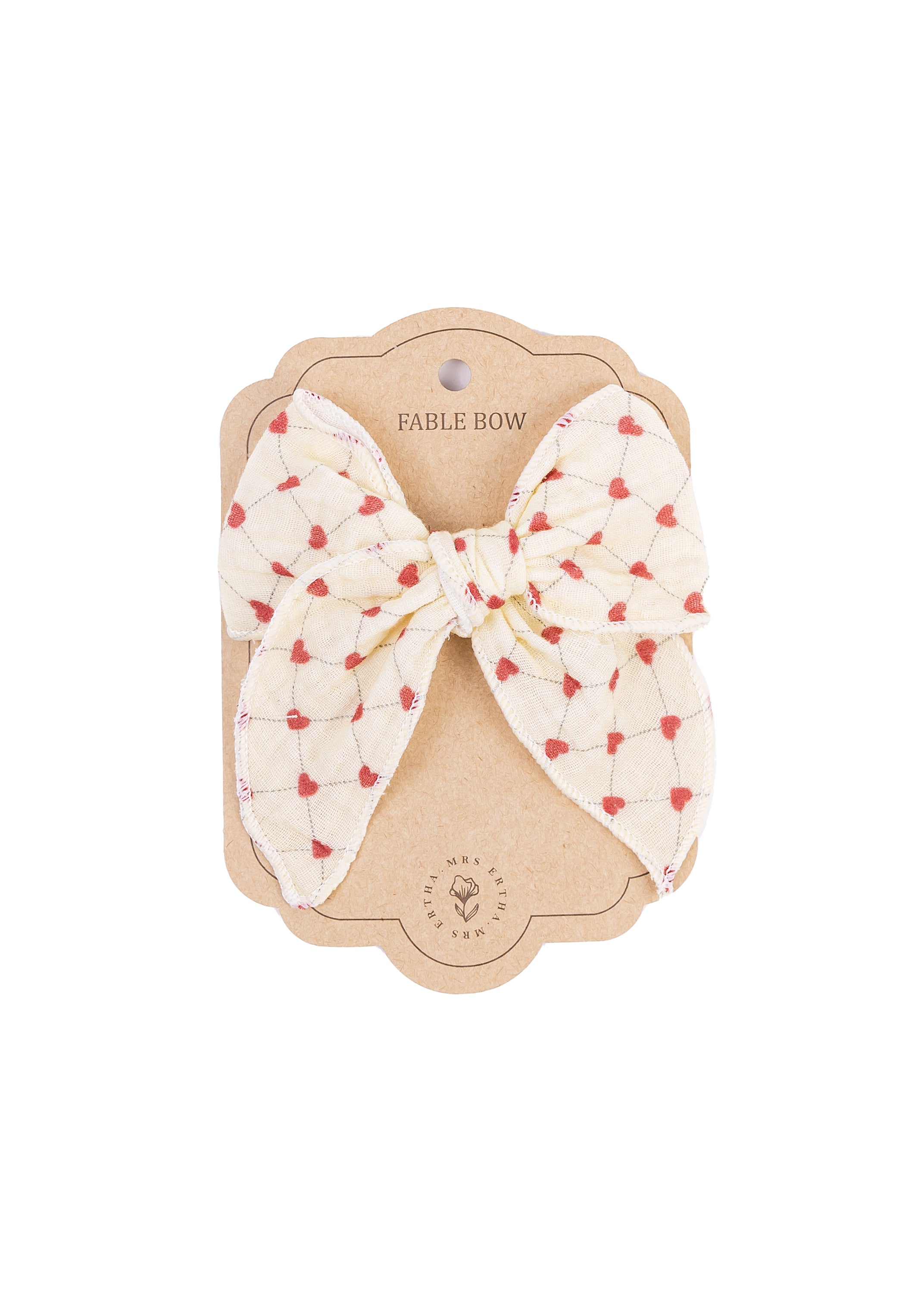 Barrette à cheveux Mrs Ertha Fable avec nœud - Vanille