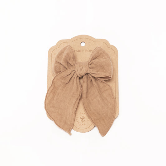 Barrette à cheveux Mrs Ertha Fable avec nœud - Taupe