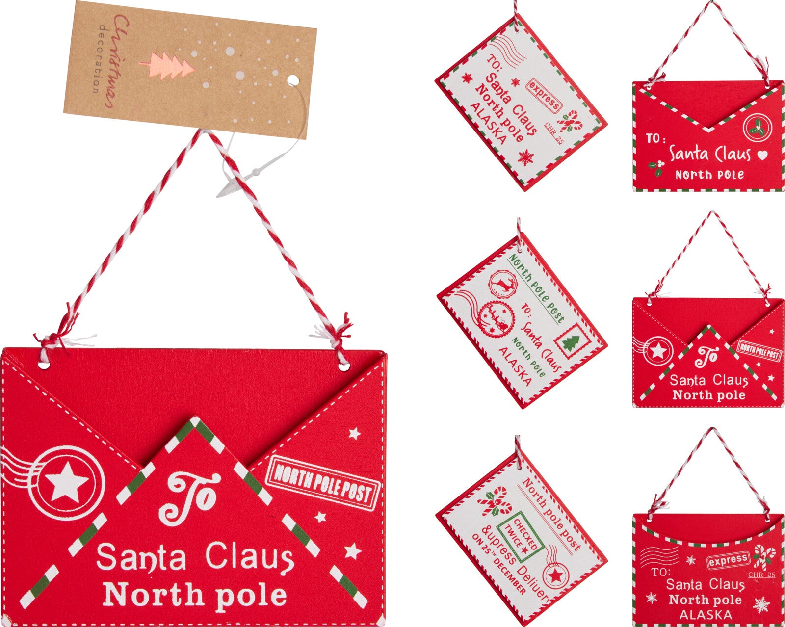 Enveloppes cadeaux de Noël en feutrine - Lot de 3 - 26 CM