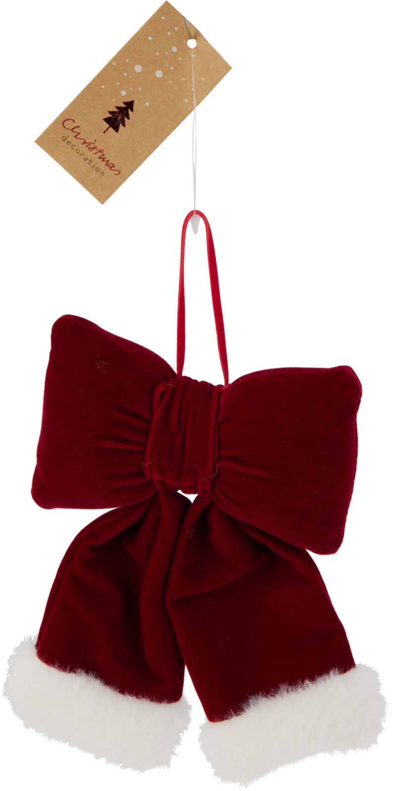 Home & Styling Kerstdecoratie/Kerststrik - Set van 4 stuks - 14x10cm - Rood