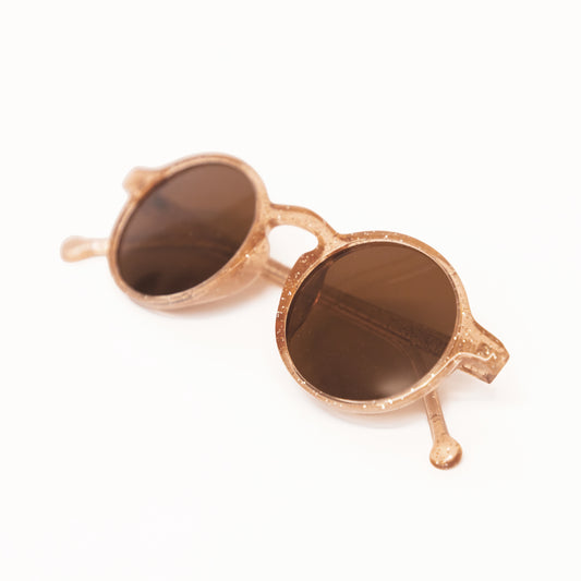 Mrs Ertha Glee Sunglasses/Zonnebril - Glitter Peach