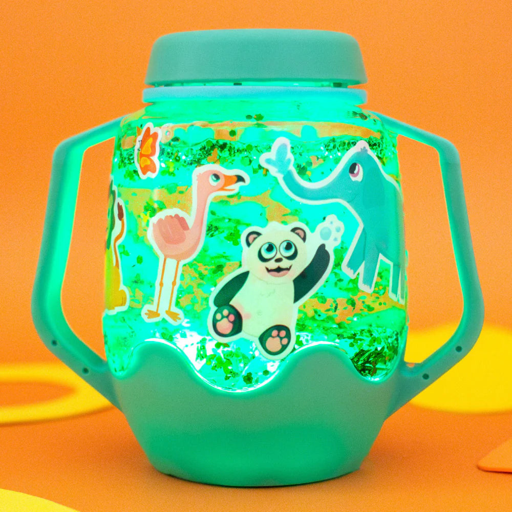 Glo Pals DIY Sensory Play Jar Set Green Zoo - Groen