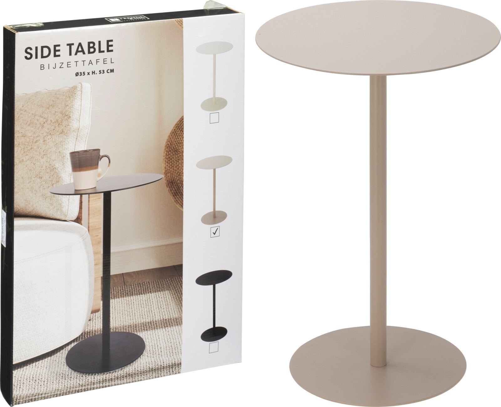 Home &amp; Styling Ensemble de tables d'appoint 3 pièces - table en bois de teck - design mosaïque