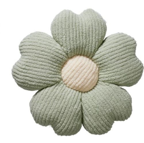 Home & Styling Sierkussen Bloem in ribfluweel - Ø38cm - Lichtgroen