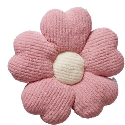 Home & Styling Sierkussen Bloem in ribfluweel - Ø38cm - Roze