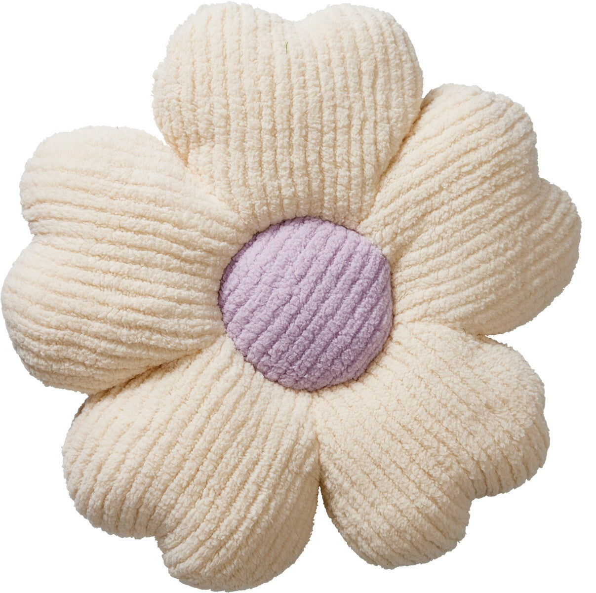 Home & Styling Sierkussen Bloem in ribfluweel - Ø38cm - Wit