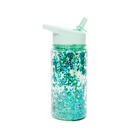 Petit Monkey Drinkfles Glitter - Green Lily