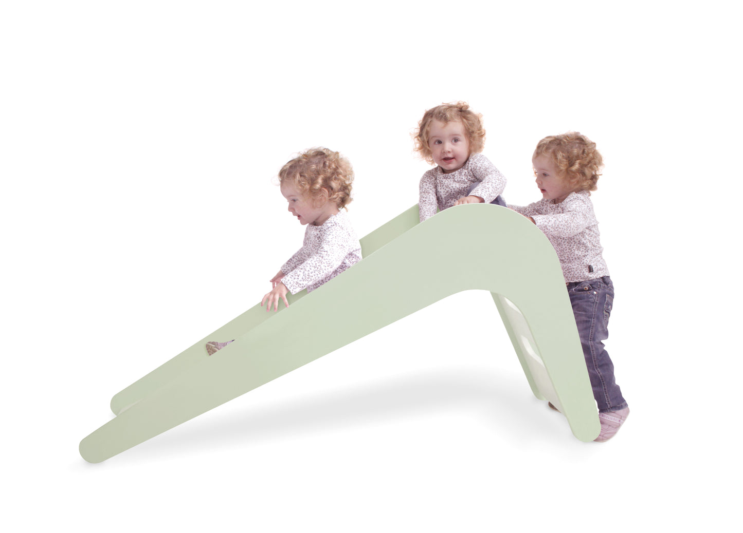 Jupiduu intérieur glissade pour enfants / toboggan en bois - l145xb43xh68cm - blanc