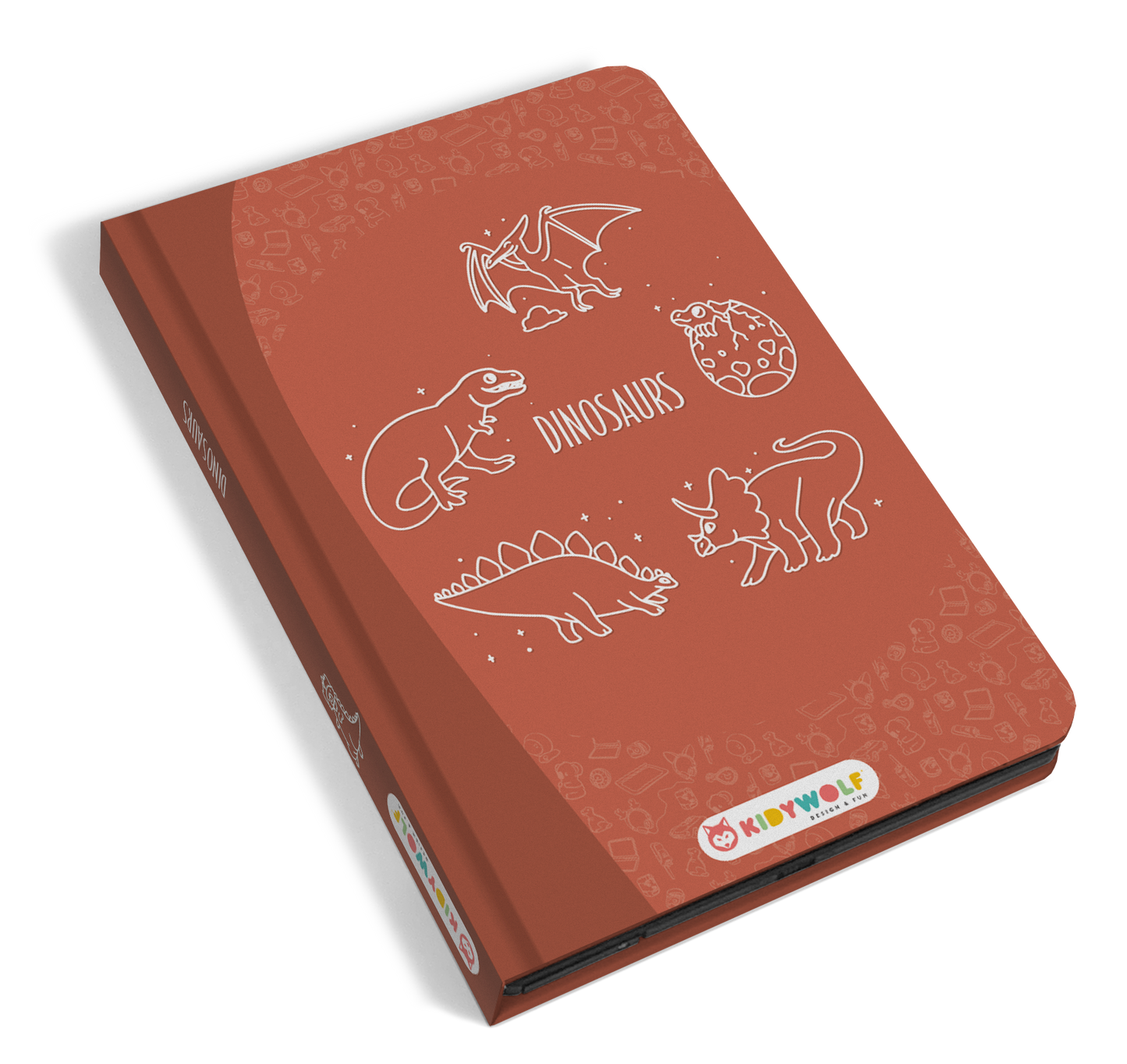 Kidywolf Kidydraw Mini Tekenboek met LCD-scherm - Dinosaurussen - Rood