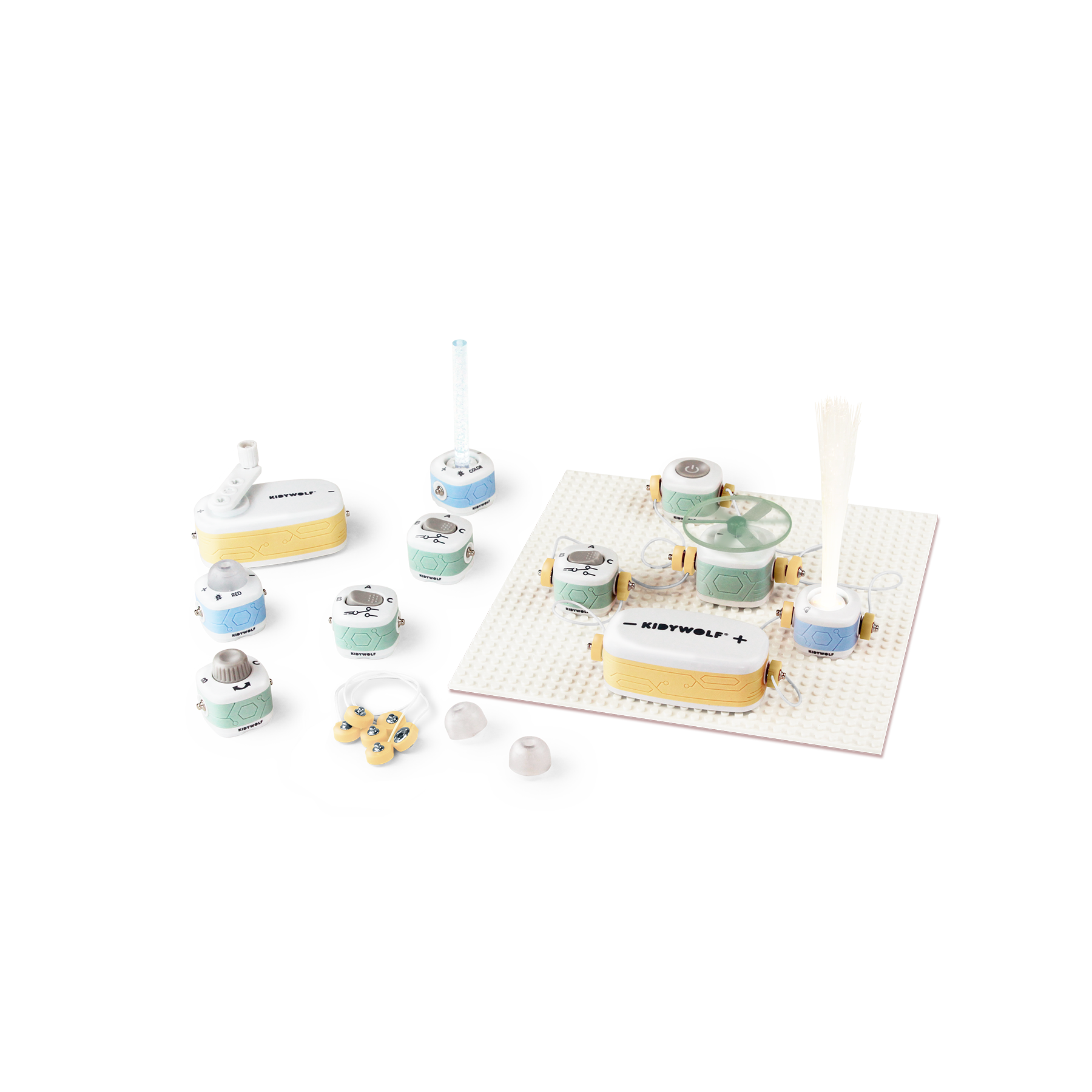 Kidywolf Kidyelec Starter 11-delig - Mijn eerste elektriciteitsset - Werkt op AA-batterijen - Vanaf 6 jaar - Multi
