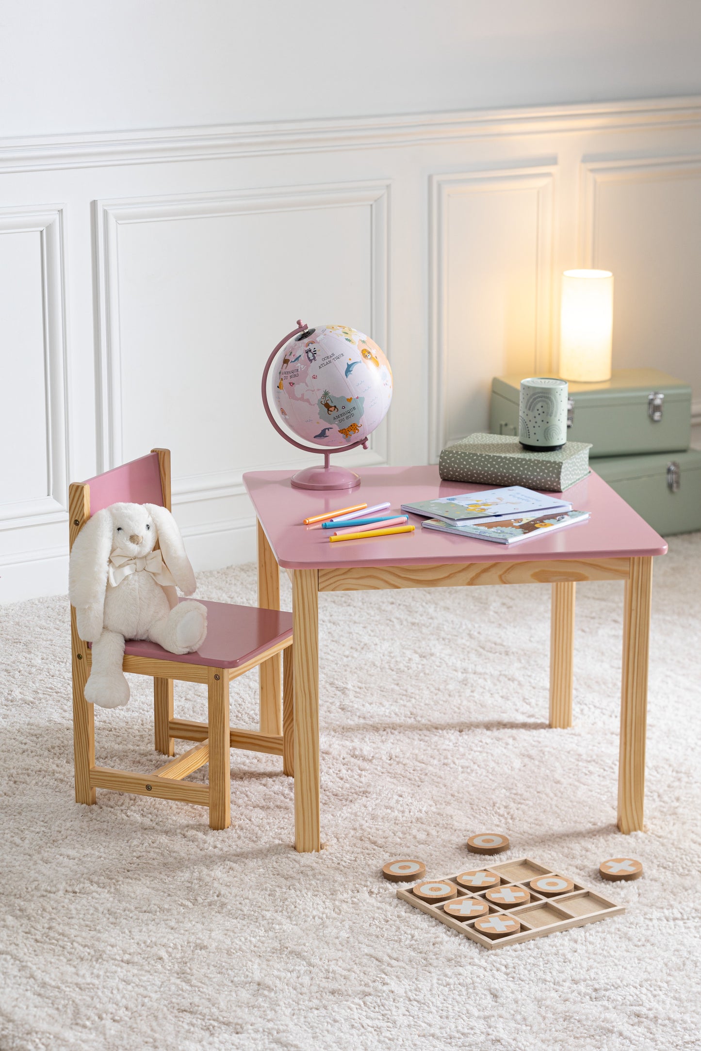 Atmosphera Kids Table à dessin / Table enfant classique - Rose