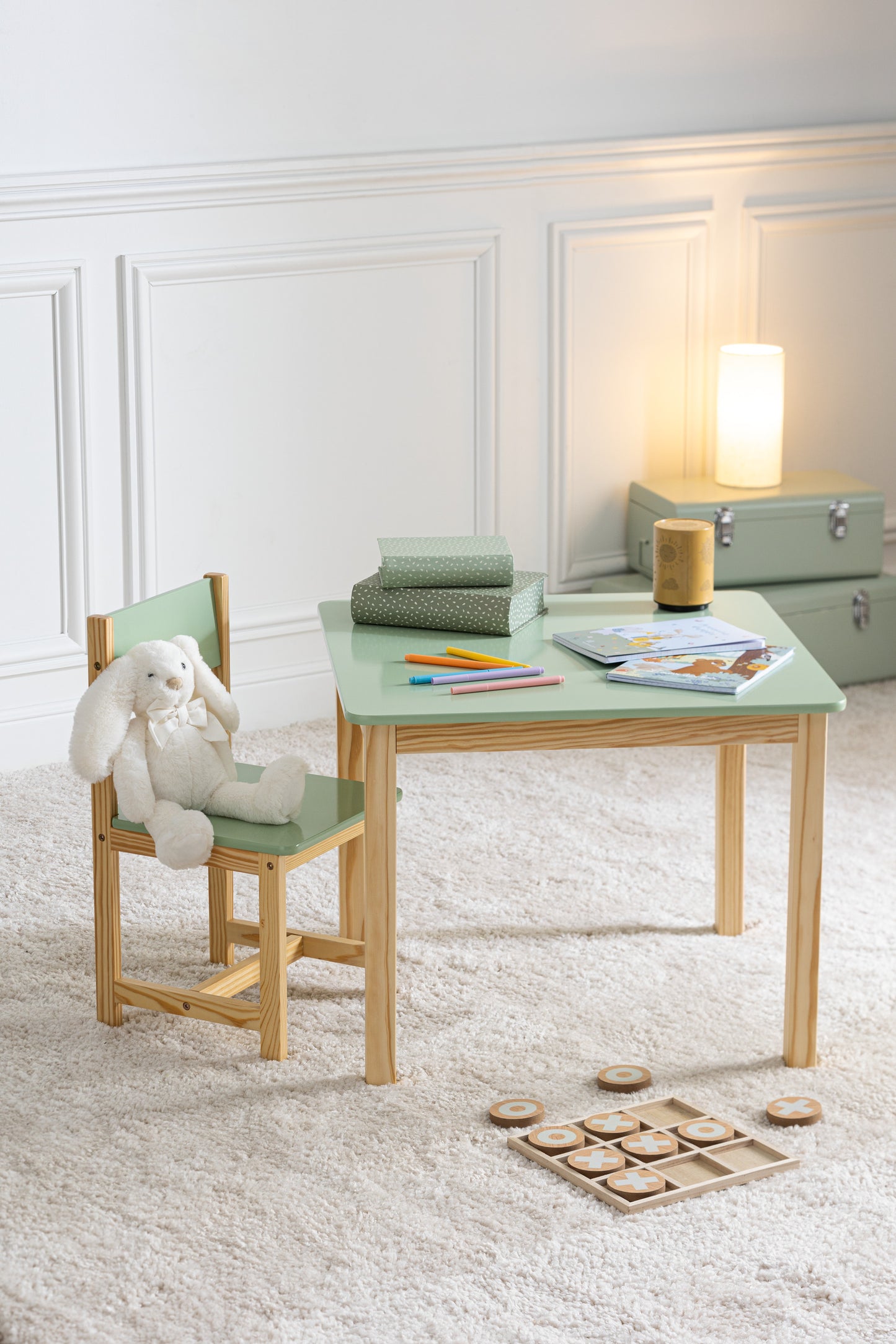 Atmosphera Kids Table à dessin / Table enfant classique - Vert