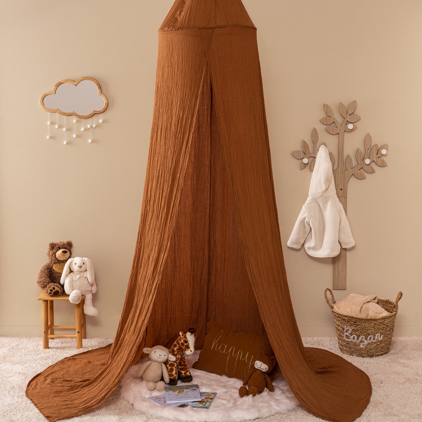 Atmosphera Kids Mosquito Net/Bed Canopy - Cotton - Brown