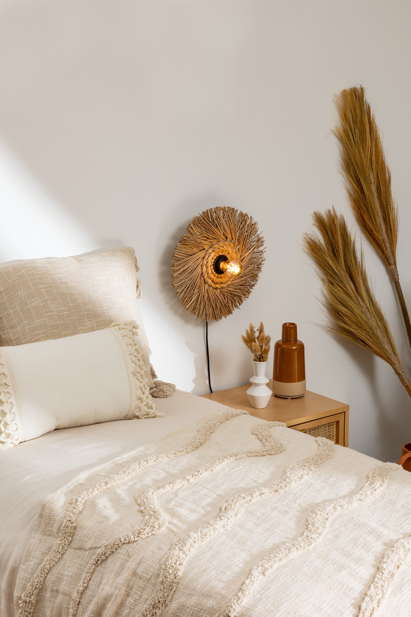 Atmosphera Applique boho - Lampe - Naturel - D34cm