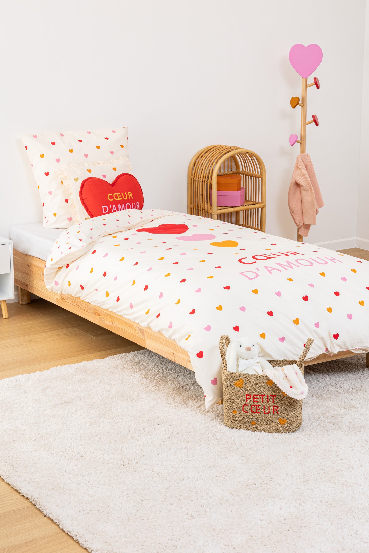 Atmosphera Kids Dekbedovertrek set met 1 kussensloop 140x200cm/65x65cm - Coeur d'Amour