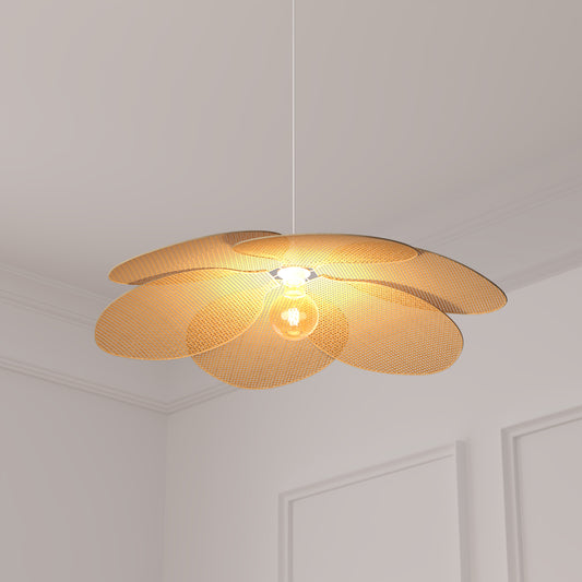 Atmosphera Hanglamp bamboe bloem - Ø62xH94cm - Beige