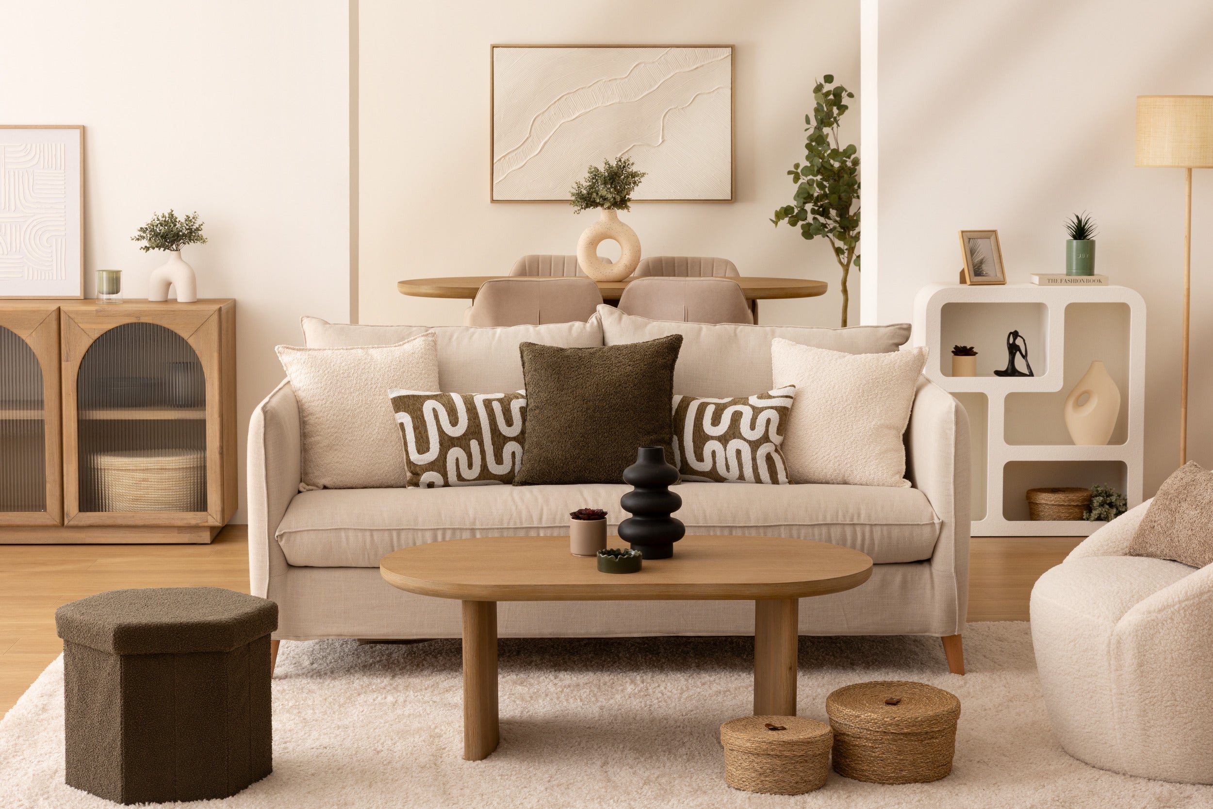 Atmosphera Soleya Box 4 compartiments - 75x30x85cm - beige