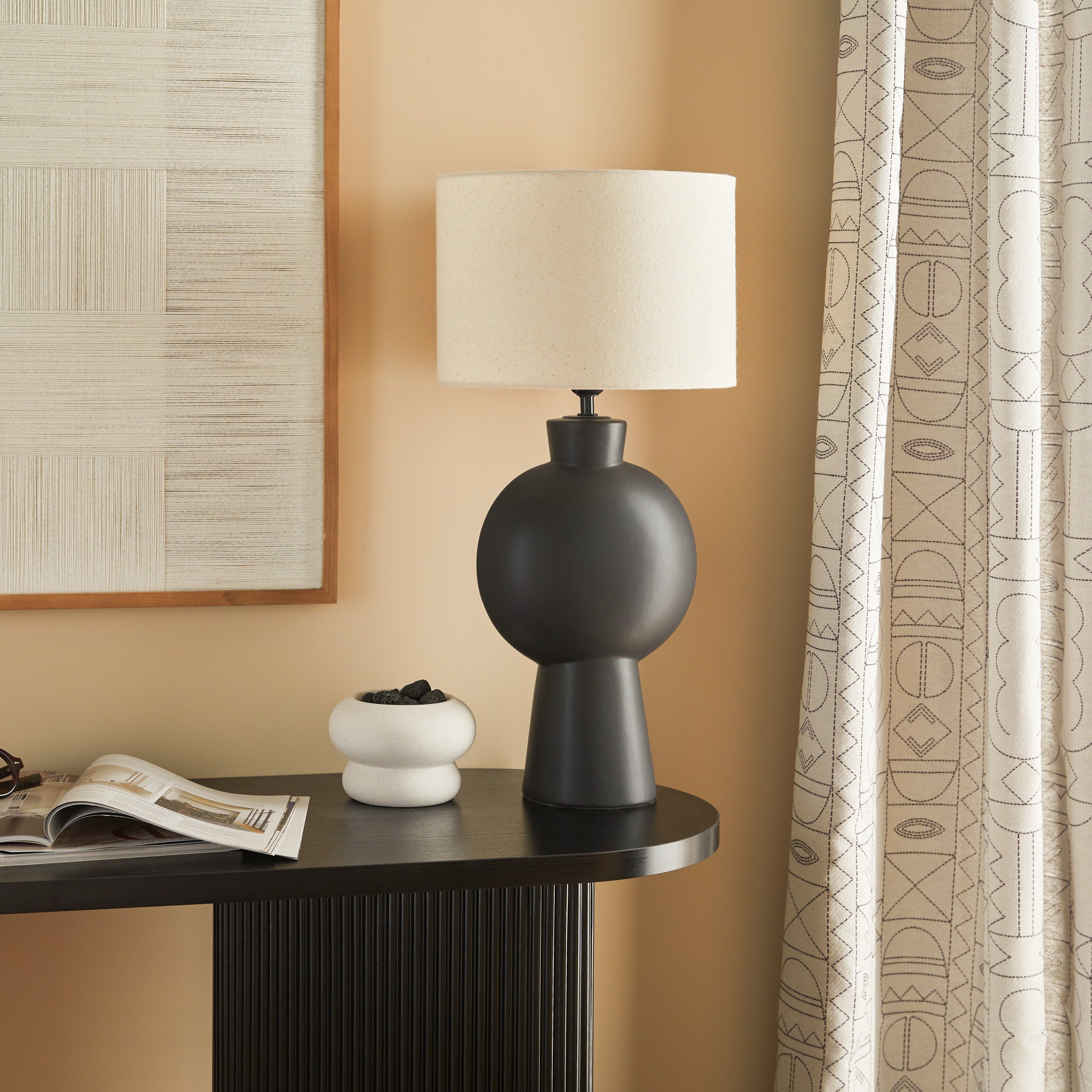 Atmosphäre Hyacint Sphere Table Lampe - Ø22xh37cm - Weiß/Beige